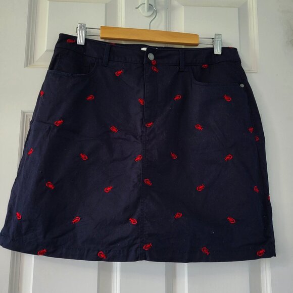 Croft & Barrow Women's Skirt Skort size 12 Navy  + Red Lobster - Picture 1 of 3